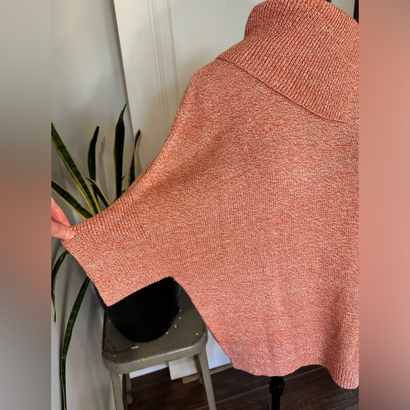 CAbi Foldover Orange Pullover Sweater drop sleeve - Picture 6 of 14